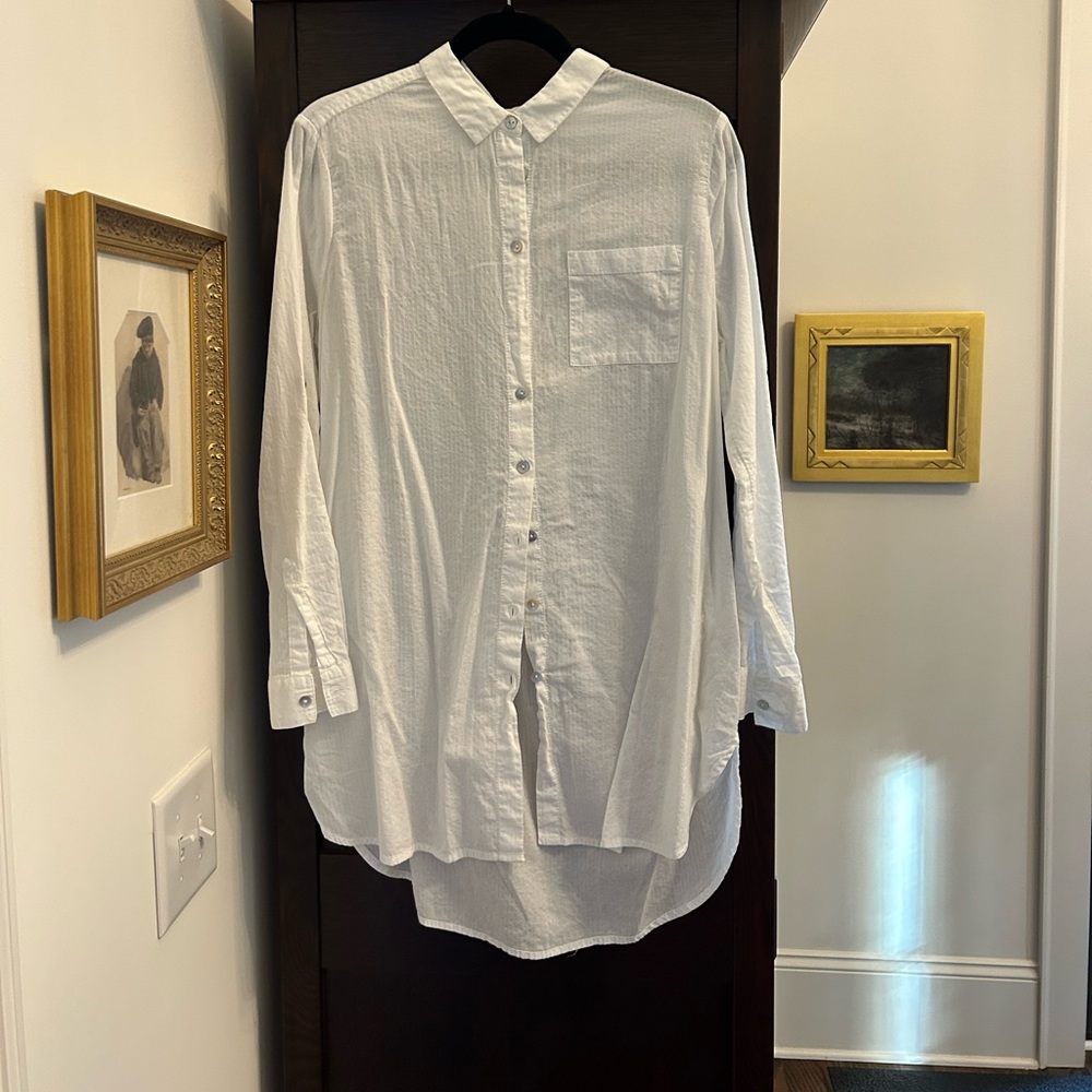 Beachlunchlounge White Buttondown Tunic